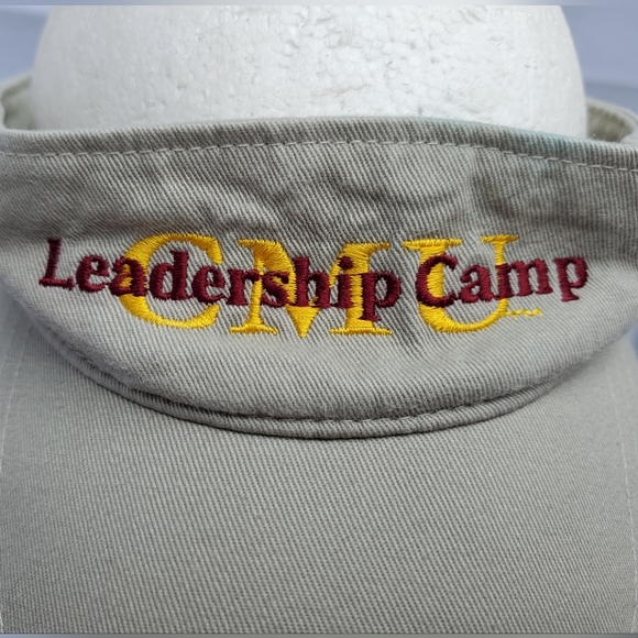 CMU Leadership Camp Beige Adjustable Strapback Visor Hat One Size Embroidered - Picture 2 of 7